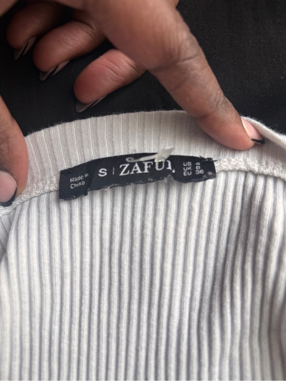Zaful White Ribbed Tank Top - Picture 2 of 2
